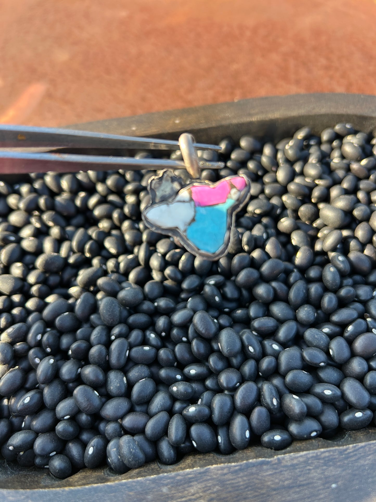 Cow head flower pendant