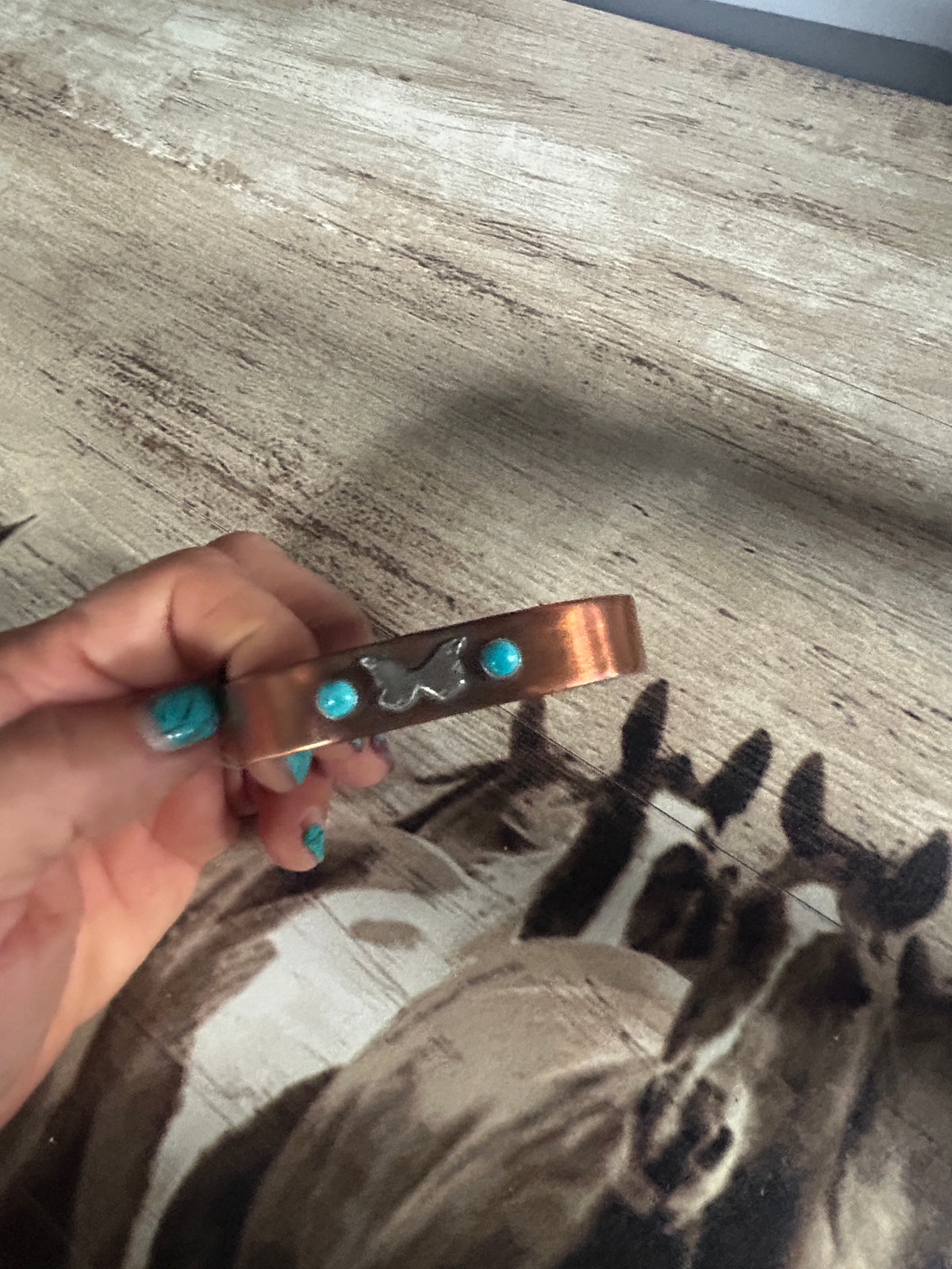 Copper butterfly cuff